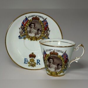 Salisbury China Cup & Saucer - Queen Elizabeth II Coronation 1953 - Marcus Adams